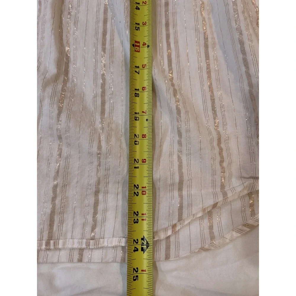 Boho western Hippie‎ Good Heart Matilda Jane mockingbird Ivory Stripe Metallic S - Picture 5 of 9